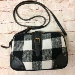 Canyon River Black White Crossbody Checkered Bag
